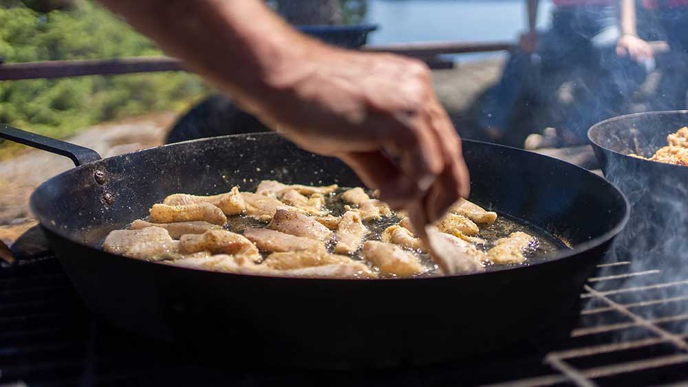 cooking a shore lunch