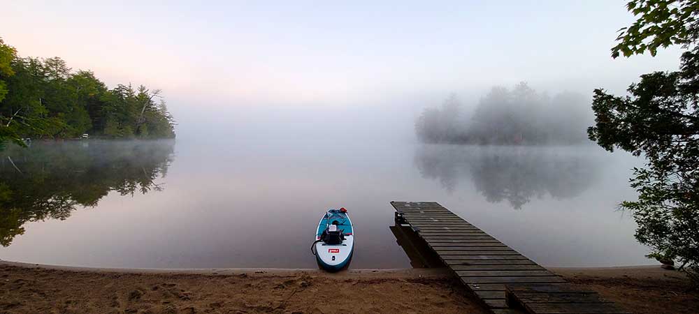 SUP board on a lake