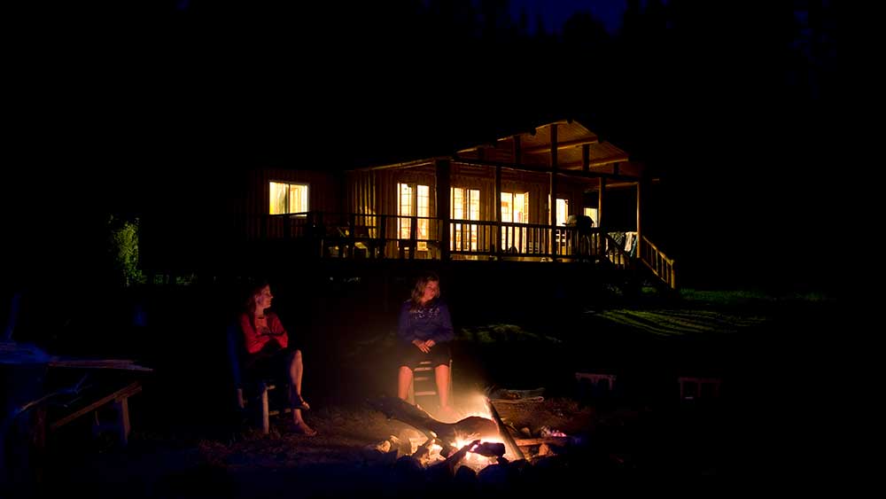 campfire at cottage