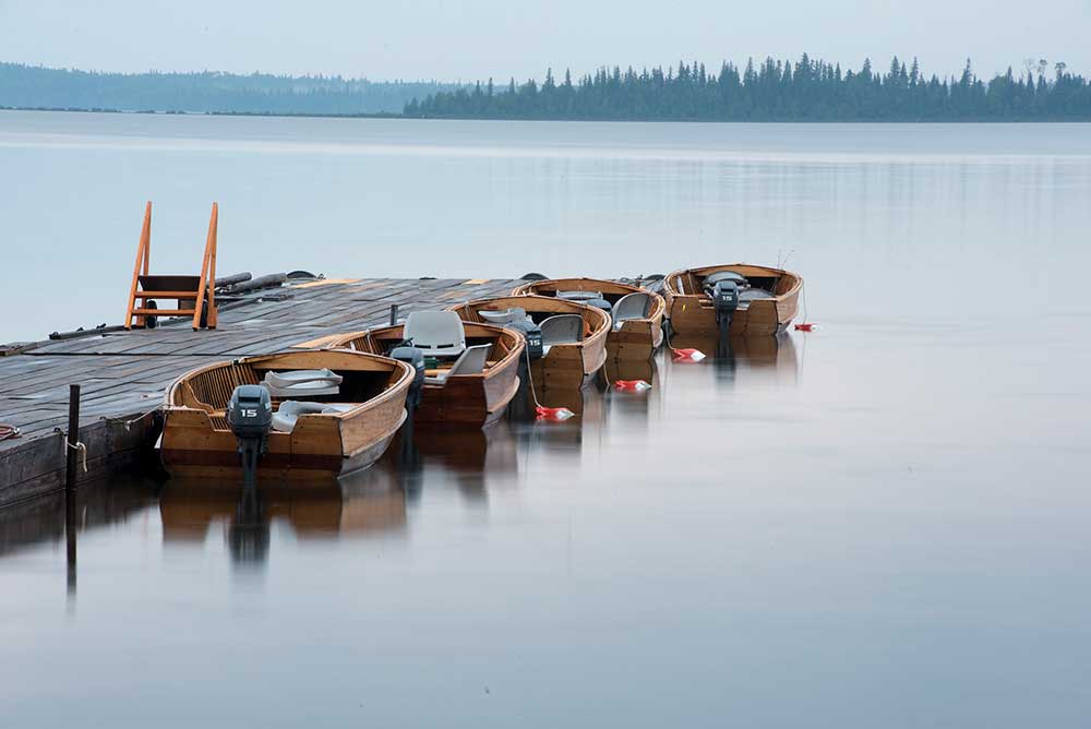 docked fishing boats