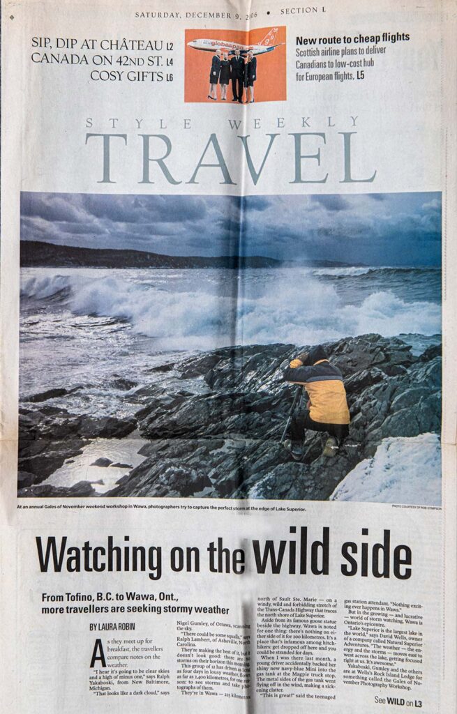 cover shot of newspaper gales of november