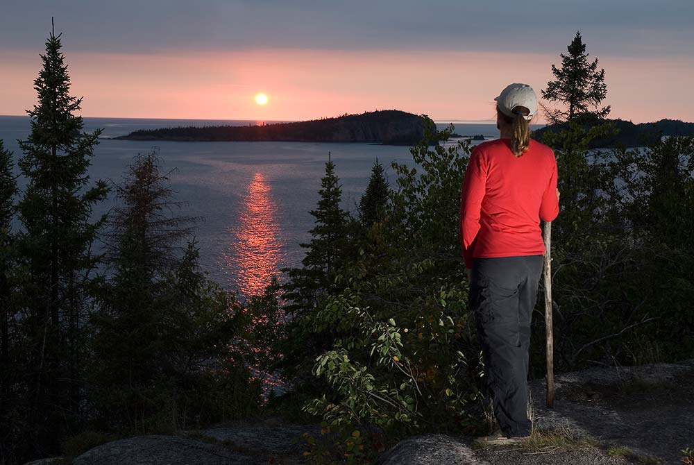 hiking sunset