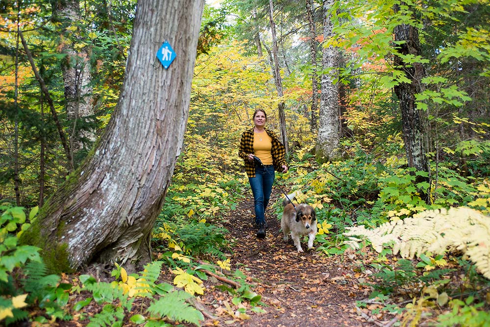 hiker with a dog