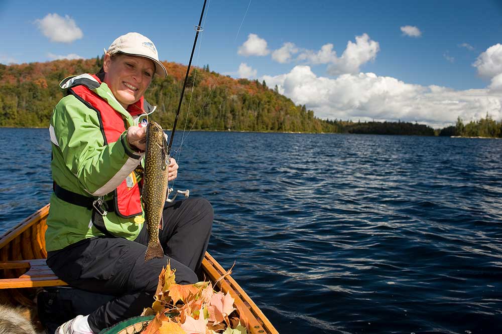 fishing in lake superior provincial park by canoe