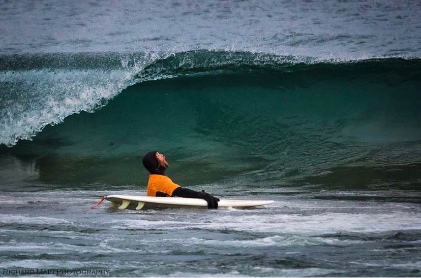 surfer in lake superior