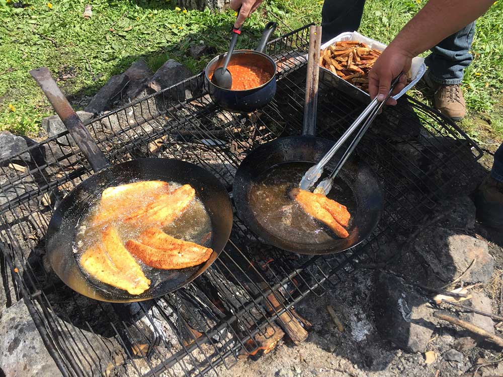 cooking shore lunch