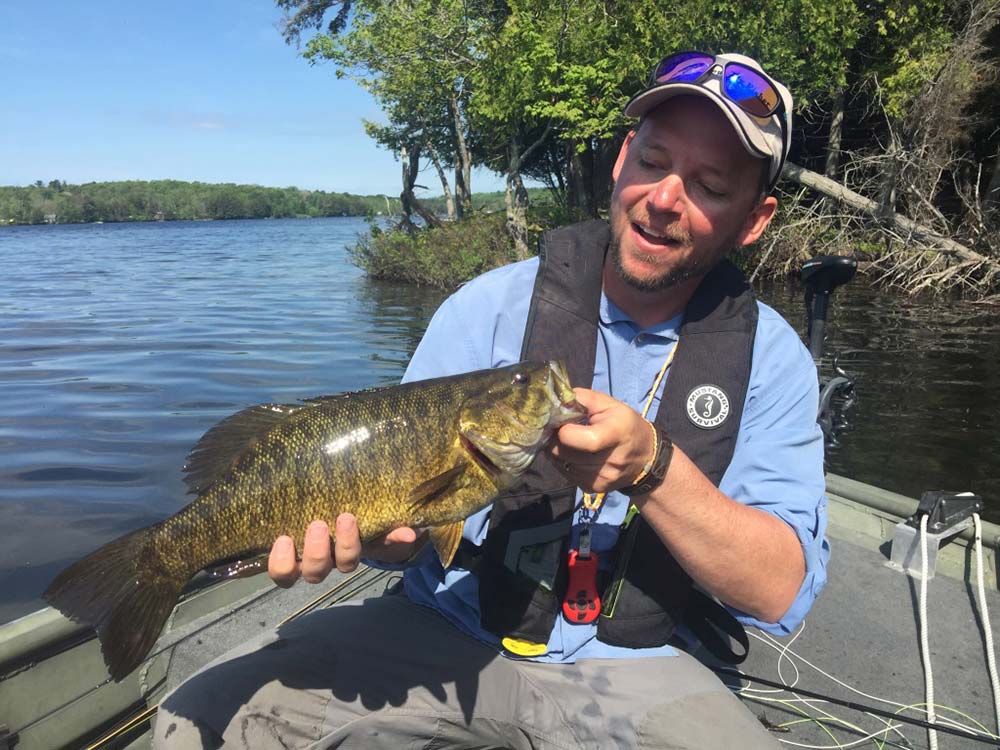 fly angler fishing smallmouth bass