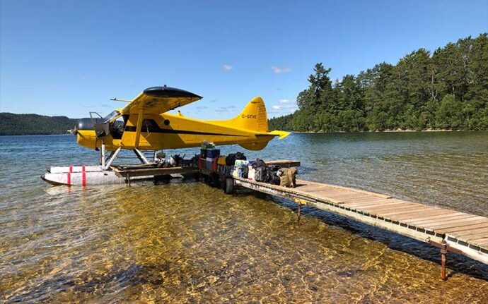 floatplane docked on lake